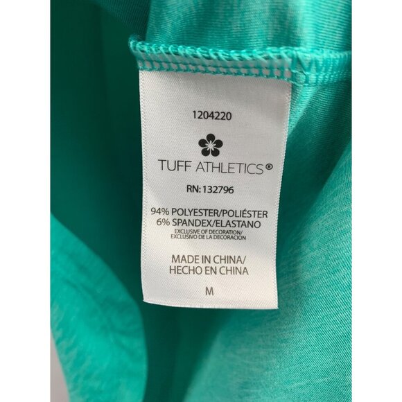 Tuff Athletics Womens Turquoise Athletic Top Loose Fit Keyhole Back Moisture Wic - Picture 5 of 6